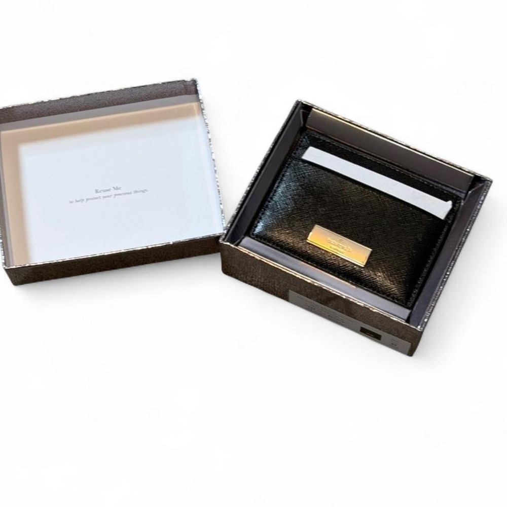 Kate Spade Black Leather Card Holder‎